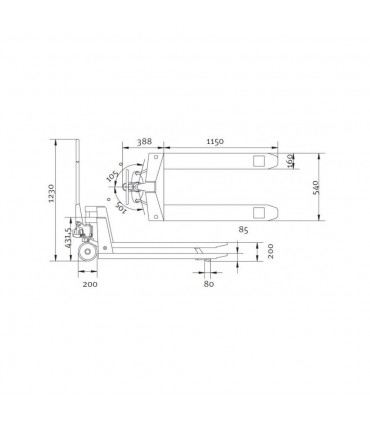 Transpalet standard Unicraft PHW 2506