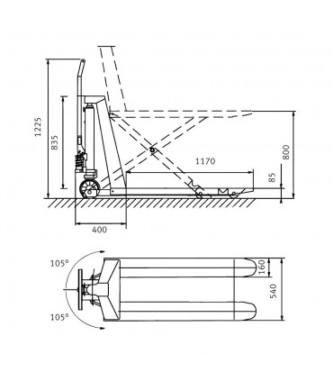 Transpalet foarfeca electric Unicraft PHH 1003 E
