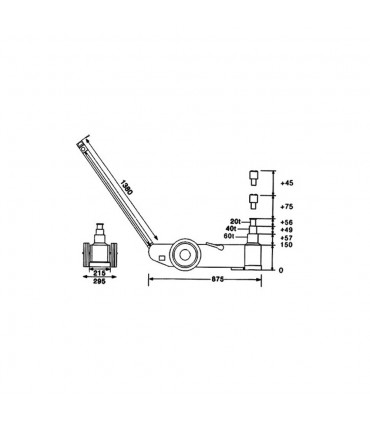 Cric pneumatico-hidraulic Unicraft WWH 60000 PH
