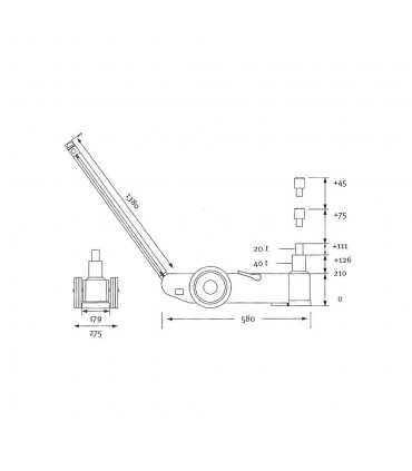 Cric pneumatico-hidraulic Unicraft WWH 40000 PH