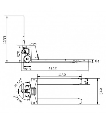 Transpalet cu cantar Unicraft PHW 2002 WE