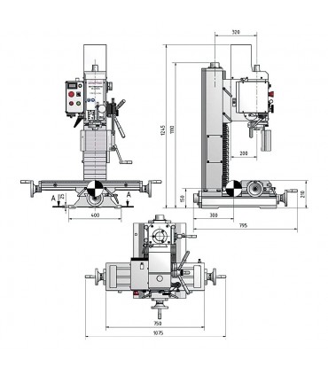 Masina de gaurit si frezat Optimum BF 30 Vario - MK 3