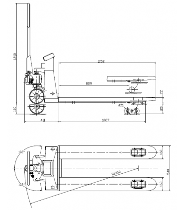 Transpalet Holzmann HUB25KG