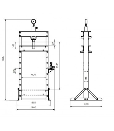 Presa hidraulica manuala de atelier HOLZMANN WP30ECO