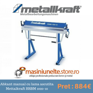 masina de indoit tabla Abkant manual cu lama ascutita Mettalkraft HSBM 1020-10